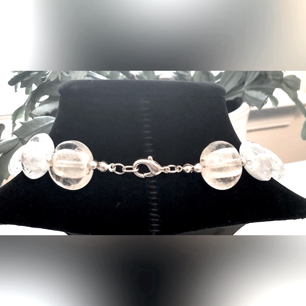 Glass Bead Necklace w/Rhinestone Roller Charm - Picture 10 of 12
